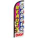 4 Less Co BEAUTY BARBER SHOP - Windless Swooper Flag Feather Banner Sign 3x11.5 ft Tall (Flag ) pbq63