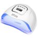 UV Gel Nail Lamp 150W UV Nail Dryer LED Light for Gel Polish-4 Timers Professional Nail Art Accessories Curing Gel Toe Nails White (White)