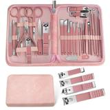 Manicure Set Women Personal Nail Care Kit 30 In 1 Professional Manicure Kit for Women Pedicure Kit Nail Clipper Set and Beauty Tool Portable Set With Luxurious Travel Case (Pink)