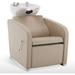 BarberPub Backwash Shampoo Station Chair Adjustable Porcelain Ceramic Hair Wash Bowl Sink Unit Station Chair Reclining Shampoo Station Chair for Spa Beauty Salon Hair Salon Equipment 9303 Beige