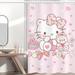 Hello Kitty Anime Shower Curtains Waterproof Shower Curtain Bathroom Polyester 3D Girls Boys Cartoon