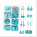 Beginner s DIY Earring Making Kit - 8 Pairs Acrylic Bead Drop Earrings with Turquoise Beads - Model XYZ - 1 Box