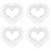 Set Of 4 Heart Love Valentine s Day Hotfix AB Borealis Rhinestone Iron On Design Transfer Bling - Each Heart 3.5 By 3.5 | Sample Star Included |