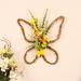 Tepsmf Butterfly Shaped Rattan Wreath with Flowers Spring Artificial Wreaths for Front Door Decor Simulation Spring Floral Wreath Pendant Spring Front Door Home Outdoor Wall Decoration