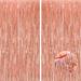 Rose Gold Thicken Glittering Tinsel Foil Fringe Curtain Party Decorations 3.2x8.2ft - 2 Pack Photo Backdrop