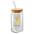 The Memory Company West Virginia Mountaineers 16oz. Classic Crew Beer Glass with Bamboo Lid