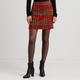 Red Tartan Mohair Mini Skirt