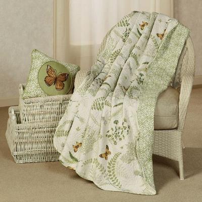 Butterfly Eden Throw Blanket Eggshell 50 x 70, 50 x 70, Eggshell