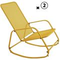 Essenciel Green - Lot de 2 Rocking Chair, Chaise à Bascule Gordes Jaune Solaire Acier- Mobilier de