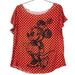 Disney Tops | Disney Parks Polka Dot Minnie Mouse Glitter T-Shirt Top Women's Medium Red White | Color: Red/White | Size: M