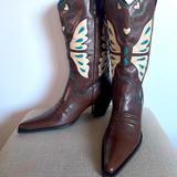 Nine West Shoes | Brazil Made Nine West Cowboy Western Boots Size 10 | Color: Blue/Brown | Size: 10