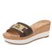 Michael Kors Shoes | Michael Michael Kors Women's Brown Warren Logo Platforms Slides Wedges - Sz: 8.5 | Color: Brown | Size: 8.5