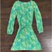 Lilly Pulitzer Dresses | Lilly Pulitzer Women’s Xs Dress Green Floral Long Sleeves | Color: Green | Size: Xs