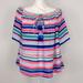 Lilly Pulitzer Tops | Lily Pulitzer Off The Shoulder Sain Top In Sandy Shell Stripe. Size Large. | Color: Blue/Pink | Size: L