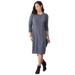 Plus Size Women's Cable Sweater Dress by Jessica London in Medium Heather Grey (Size 30/32)