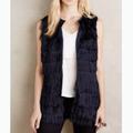 Anthropologie Jackets & Coats | Anthropologie Eva Franco Blue Fringe Open Front Vest | Color: Blue | Size: S