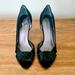 Nine West Shoes | Nine West Chic To Chico Black Satin Open Toes D’orsay Pumps Heels | Color: Black | Size: 7.5