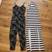 American Eagle Outfitters Pants & Jumpsuits | Black And White 2 Item Bundle. Floral Jumpsuit And Striped Dress. American Eagle | Color: Black/White | Size: Xs