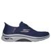 Skechers Men's Slip-ins: GO WALK Arch Fit 2.0 - Grand Sneaker | Size 10.5 | Navy/Orange | Textile/Synthetic | Vegan | Machine Washable