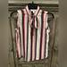 Nine West Tops | Euc Women’s Nine West Sleeveless Pink/White Vertical Stripe Blouse (Small) | Color: Pink/White | Size: S