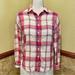 American Eagle Outfitters Tops | American Eagle Flannel Plaid Boyfriend Fit Button Shirt Pink Purple White Small | Color: Pink/Purple | Size: S