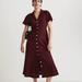 Madewell Dresses | Madewell Kathy Button Front Crinkle Cotton Midi Cabernet Dress | Color: Red | Size: 10