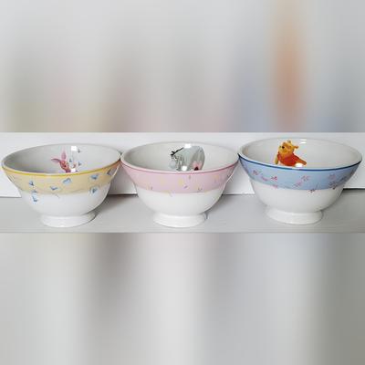 Disney Dining | Disney Winnie The Pooh & Friends - Pooh Tigger Piglet Footed Bowls Set Of 3 Rare | Color: White/Yellow | Size: Os