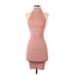 Ronny Kobo Casual Dress - Party Halter Sleeveless: Pink Print Dresses - Women's Size X-Small