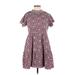 Marie Oliver Casual Dress - Mini High Neck Short sleeves: Pink Dresses - Women's Size Medium