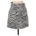 Zara TRF Casual A-Line Skirt Knee Length: Silver Zebra Print Bottoms - Women's Size Small