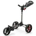 PowaKaddy Unisex DLX-Lite FF Golf-Trolley, Gunmetal/Rot, Einheitsgröße