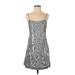 BCBGMAXAZRIA Cocktail Dress - A-Line Scoop Neck Sleeveless: Silver Dresses - Women's Size 2