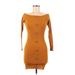 Full Circle Trends Casual Dress - Sweater Dress: Brown Dresses - Women's Size Medium