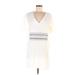 Zara Casual Dress - Shift V-Neck Short sleeves: White Dresses - Women's Size Medium