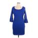 Ronni Nicole Casual Dress - Mini Scoop Neck 3/4 sleeves: Blue Solid Dresses - Women's Size 14