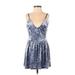 LA Hearts Casual Dress - A-Line Plunge Sleeveless: Blue Dresses - New - Women's Size Small