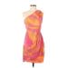 Shoshanna Cocktail Dress - Mini One Shoulder Sleeveless: Orange Dresses - Women's Size 4