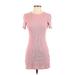 Urban Outfitters Casual Dress - Bodycon High Neck Short sleeves: Pink Print Dresses - Women's Size Small