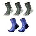 CBLdF Socks Men Socks Cotton Breathable Long Business Socks Outdoor Sports 5 Pairs/Lot Socks -3 Grey 2 Blue-Eu38-45(Us6-11)