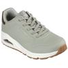 Slip-On Sneaker SKECHERS "UNO SHIMMER AWAY", Damen, Gr. 38, grün (grün, sage), Lederimitat, kontrastfarbene Details, sportlich, Schuhe Sneaker, Slipper, Freizeitschuh, Plateausneaker mit modischem Keilabsatz