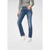 Straight-Jeans PEPE JEANS "GEN", Damen, Gr. 27, Länge 34, blau (royal schwarz), Web, Obermaterial: 84% Baumwolle, 14% Polyester, 2% Elasthan, casual, slim fit, Jeans, in schöner Qualtät mit geradem Bein und Doppel-Knopf-Bund
