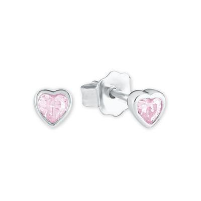 Paar Ohrstecker PRINZESSIN LILLIFEE "2021046, 2036440", bunt (silberfarben, rosa, rosa), Ohrringe, Mädchen, Silber 925 (Sterlingsilber), mit Zirkonia (synth.) Image