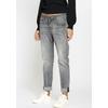 Relax-fit-Jeans GANG "94AMELIE", Damen, Gr. 27, N-Gr, grau (p.o.t.g. wash), Denim/Jeans, Obermaterial: 99% Baumwolle, 1% Elasthan, modisch, regular fit lang, Jeans, mit Used-Effekten, Topseller