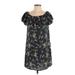 Velvet by Graham & Spencer Casual Dress: Black Floral Dresses - Women's Size Small