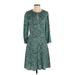 TAILORED by Rebecca Taylor Casual Dress: Teal Paisley Dresses - Women's Size 2