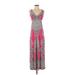 INC International Concepts Casual Dress - Maxi: Pink Damask Dresses - Women's Size P Petite