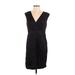 Ann Taylor LOFT Casual Dress - Sheath V-Neck Sleeveless: Black Print Dresses - Women's Size 6