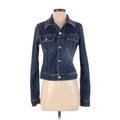 Juicy Jean Couture Denim Jacket: Short Blue Print Jackets & Outerwear - Women's Size Small