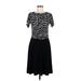 En Focus Studio Casual Dress - A-Line Crew Neck Short sleeves: Black Color Block Dresses - New - Women's Size 6 Petite