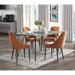 Modern Sleek Design 5pc Dining Set Table and 4x Side Chairs, Metal Frame Stylish Dining Furniture